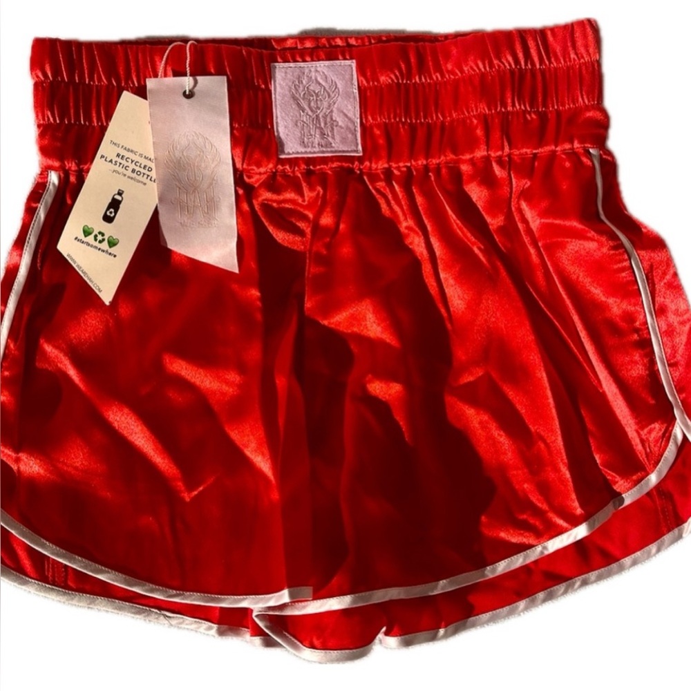 We Are HAH x Free People Blood Orange/Red White Trim HAHT Boxer Short Size S NWT